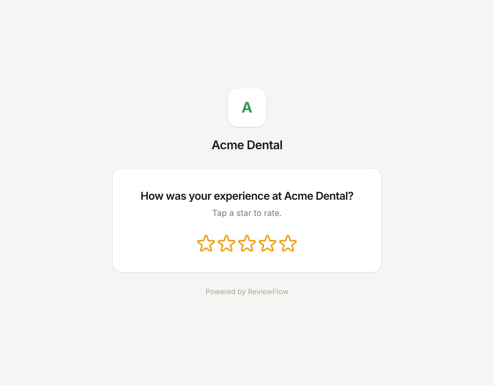 Branded review gating page