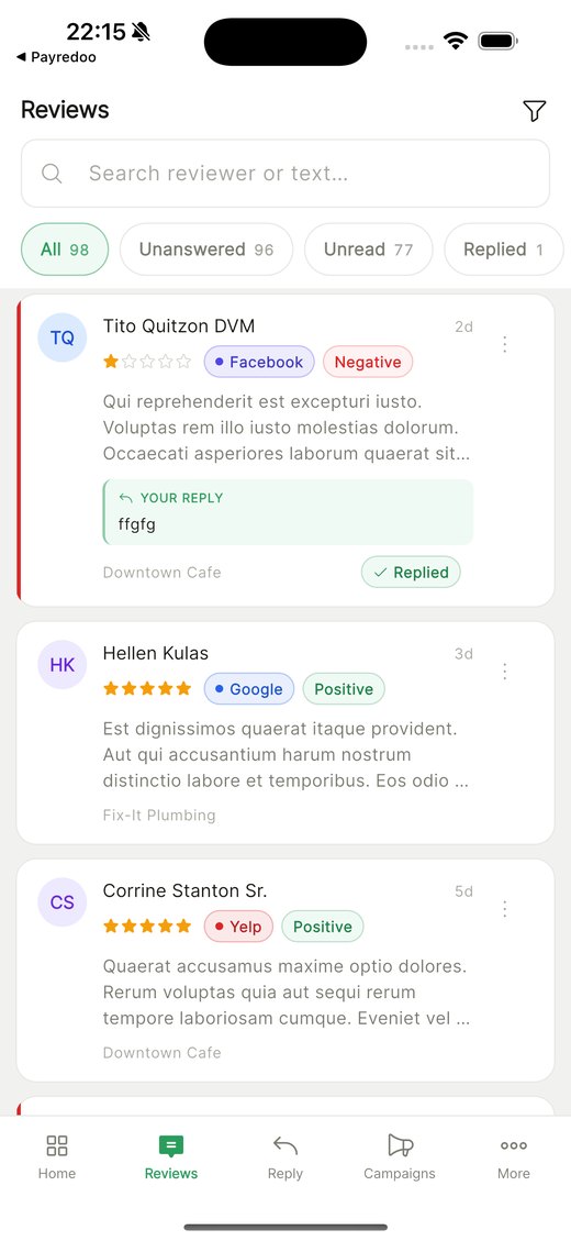 Mobile review inbox
